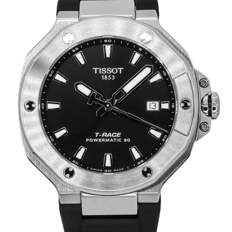 Tissot T-Race Powermatic 80 Silicone Strap Black Dial Automatic T141.807.17.051.00 100M Men's Watch Tissot T-Race Powermatic 80 Silicone Strap Black Dial Automatic T141.807.17.051.00 100M Men's Watch