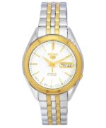 Refurbished Seiko 5 Two Tone Stainless Steel White Dial Automatic SNKL24J1 Men's Watch
