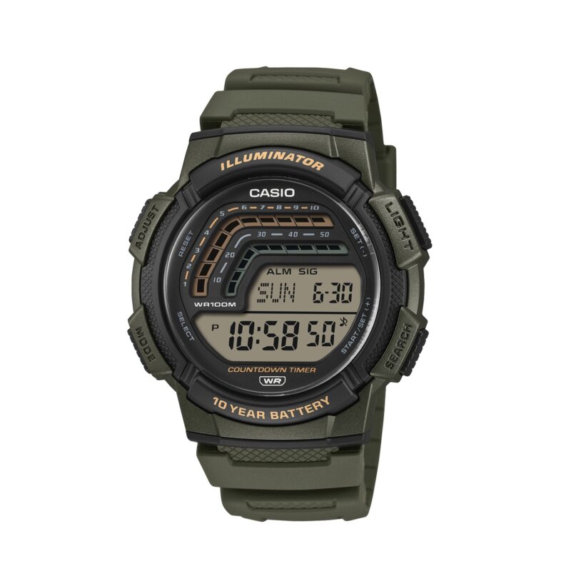 Casio Sport Illuminator - 10 Years Battery - Green (WS-1800-3AVEF) Men WATCHES