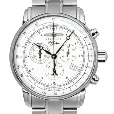 Zeppelin 100 Jahre Chronograph Stainless Steel Beige Dial Quartz 8680MB3 Men's Watch