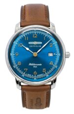 Zeppelin 100 Jahre Mediterranee Leather Strap Blue Dial Quartz 96403 Men's Watch