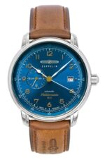 Zeppelin Mediterranee Leather Strap Blue Dial Automatic 96683 Men's Watch
