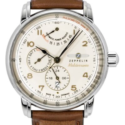 Zeppelin Mediterranee Leather Strap Champagne Dial Automatic 96905 Men's Watch