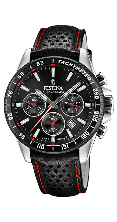 a94b0553e96e60d1ec391dc0967ee72f870e87ed_F20561_4.png Festina Timeless Chronograph Leather Strap Black Dial Quartz F20561-4 100M Men's Watch
