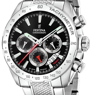 Festina Chrono Sport Stainless Steel Black Dial Quartz F20668-4 100M Men's Watch