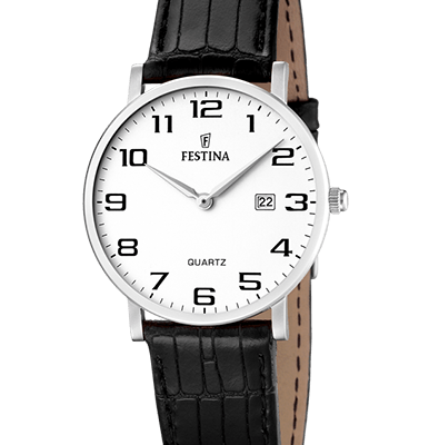 Festina Classic Leather Strap White Dial Quartz F16477-1 Women's Watch