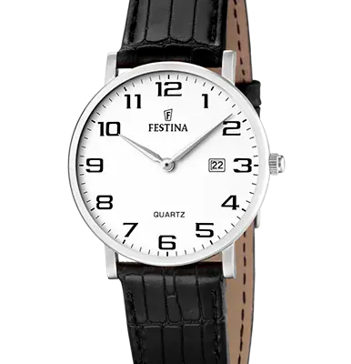 Festina Classic Leather Strap White Dial Quartz F16477-1 Women's Watch