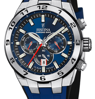 Festina Chrono Bike Rubber Strap Blue Dial Quartz F20671-1 100M Men's Watch