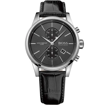 Hugo Boss Watch Men Black Leather Jet Chronograph 1513279