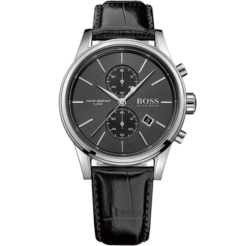 Hugo Boss Watch Men Black Leather Jet Chronograph 1513279