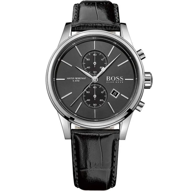 Hugo Boss Watch Men Black Leather Jet Chronograph 1513279