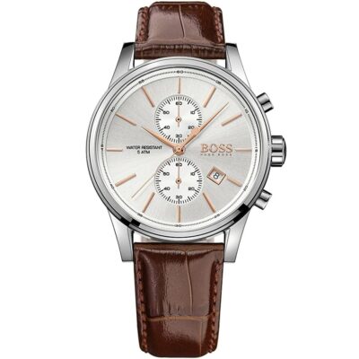Hugo Boss Watch Men Brown Leather Jet 1513280