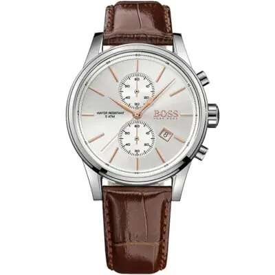Hugo Boss Watch Men Brown Leather Jet 1513280