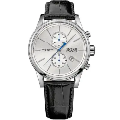 Hugo Boss Watch Men Black Leather Jet 1513282