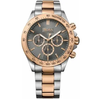 Hugo Boss Watch Men Silver Rose Gold Metal Ikon 1513339