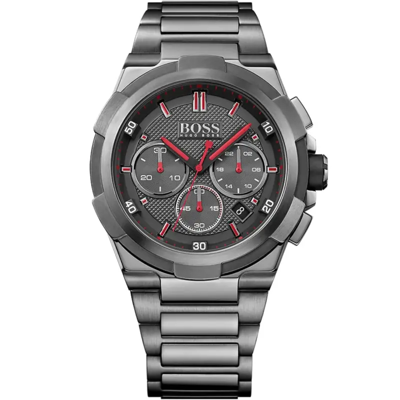 Hugo Boss Watch Men Gray Dial Metal Stainless Strap Quartz Battery Analog Chronograph Supernova 1513361