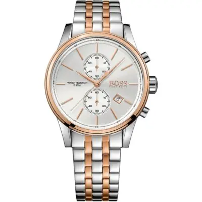 Hugo Boss Watch Men Silver Gold Metal Jet 1513385