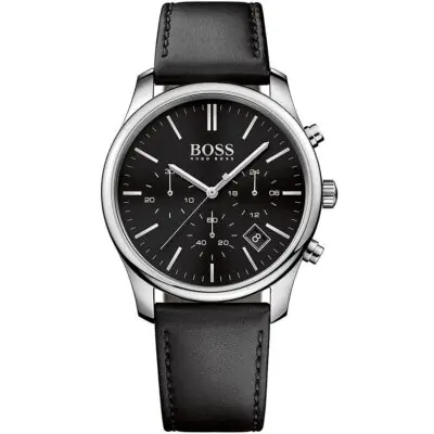 Hugo Boss Watch Men Black Leather Time One 1513430