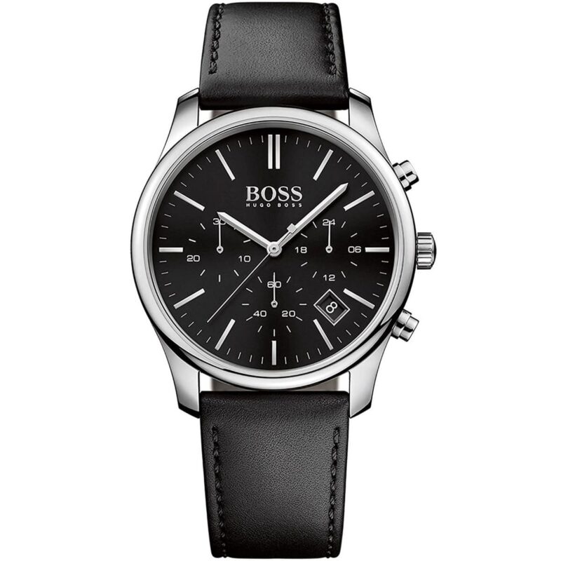 Hugo Boss Watch Men Black Leather Time One 1513430