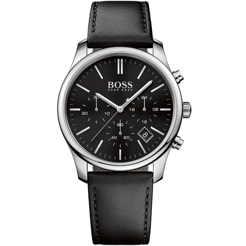 Hugo Boss Watch Men Black Leather Time One 1513430