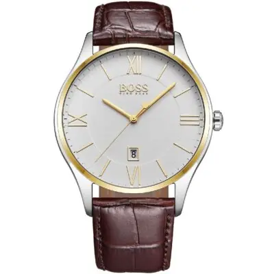 Hugo Boss Watch Men Brown Leather Governor 1513486