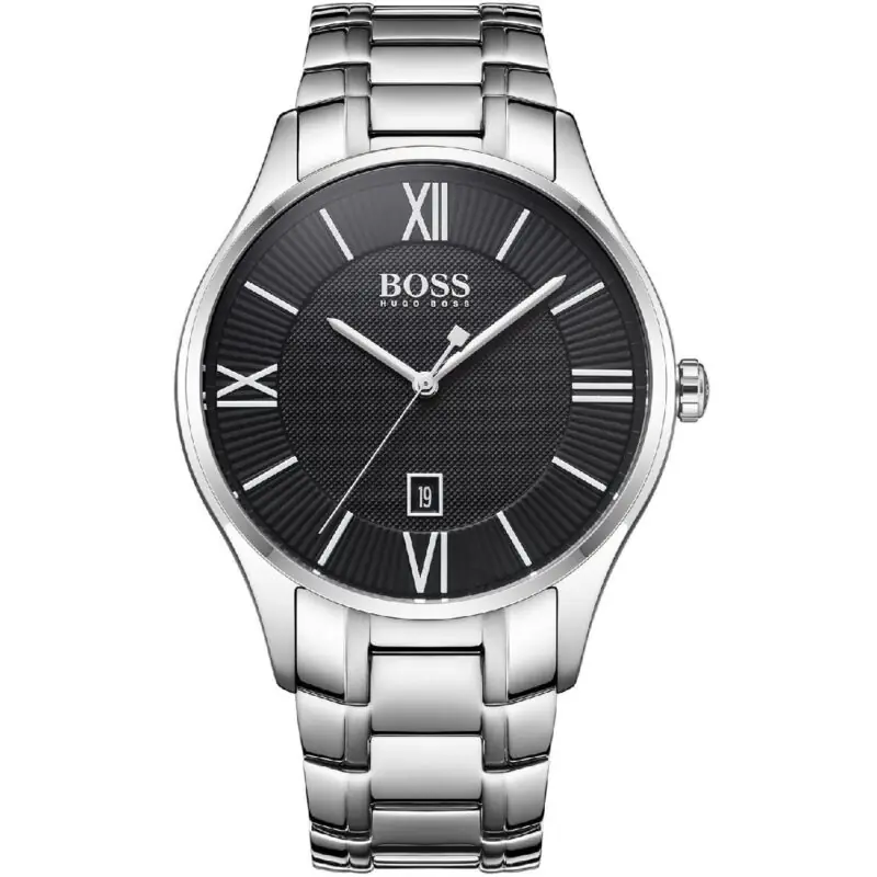 Hugo Boss Watch Men Silver Metal Governor 1513488