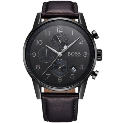 Hugo Boss Watch Men Brown Leather Navigator 1513497