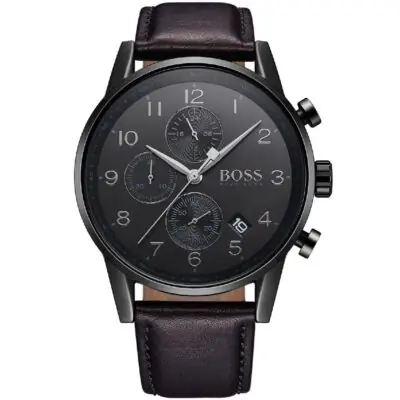 Hugo Boss Watch Men Brown Leather Navigator 1513497