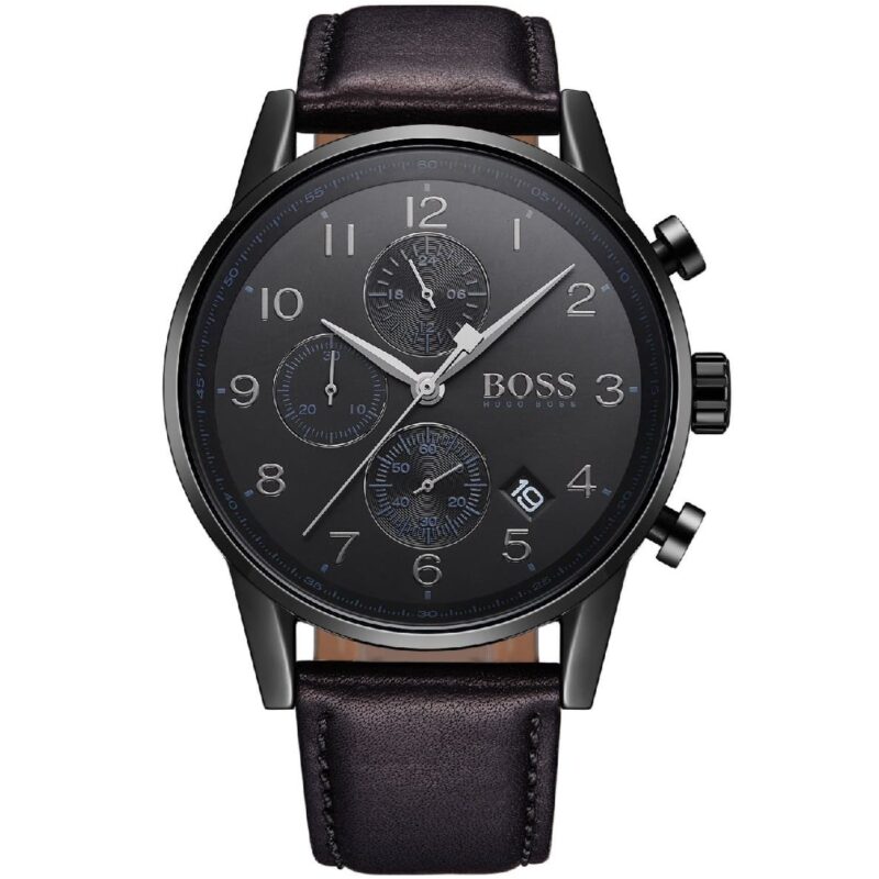 Hugo Boss Watch Men Brown Leather Navigator 1513497