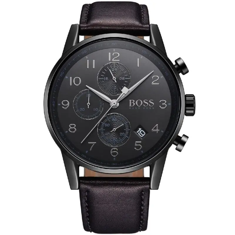 Hugo Boss Watch Men Brown Leather Navigator 1513497