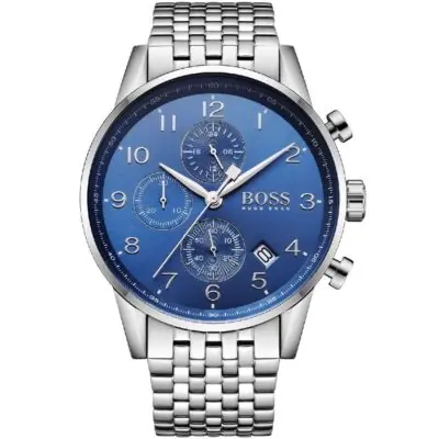 Hugo Boss Watch Men Silver Metal Navigator 1513498