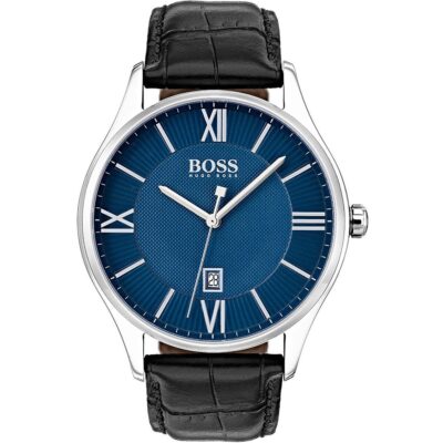 Hugo Boss Watch Men Black Leather Governor 1513553