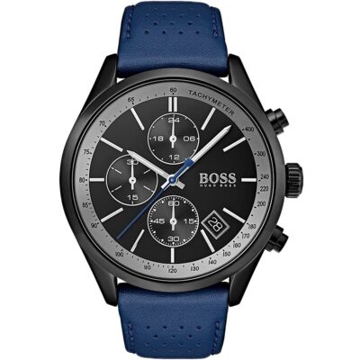 Hugo Boss Watch Men Blue Leather Grand Prix 1513563