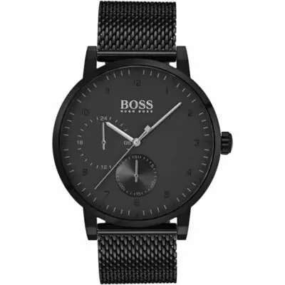 Hugo Boss Watch Men Black Leather Oxygen 1513636