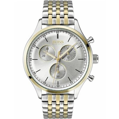 Hugo Boss Watch Men Gold Silver Metal Companion 1513654