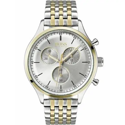 Hugo Boss Watch Men Gold Silver Metal Companion 1513654