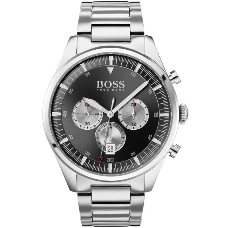 Hugo Boss Watch Men Silver Metal Pioneer 1513712