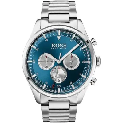 Hugo Boss Watch Men Silver Metal Pioneer 1513713