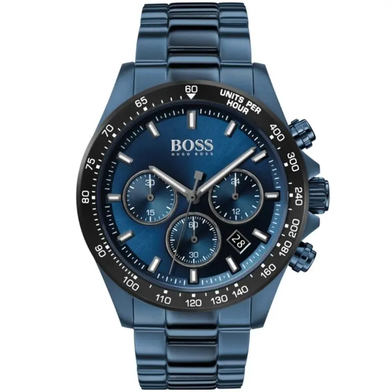 Hugo Boss Watch Men Blue Metal Hero Sport 1513758