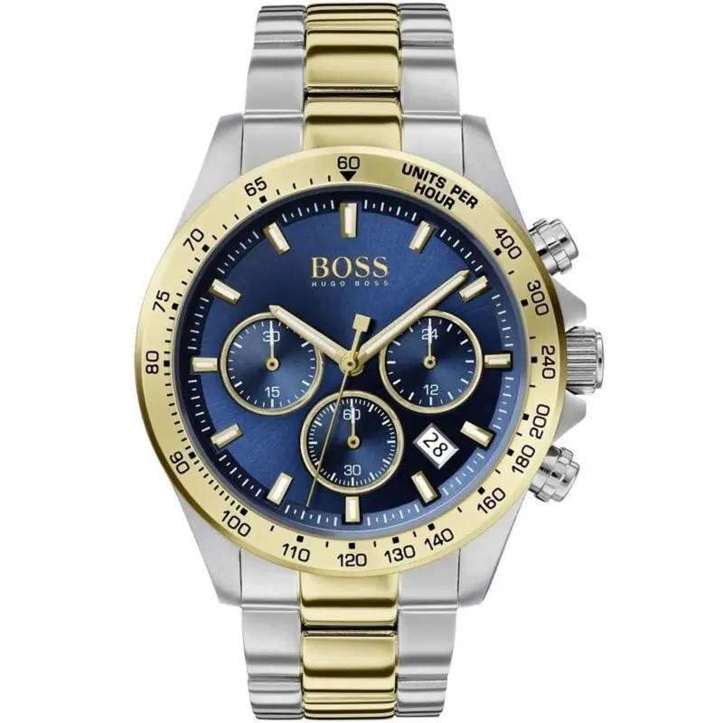 Hugo Boss Watch Men Silver Gold Metal Hero Sport 1513767