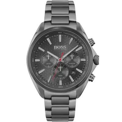 Hugo Boss Watch Men Gray Dial Metal Stainless Strap Quartz Battery Analog Chronograph Distinct 1513858