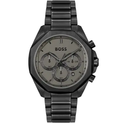 Hugo Boss Watch Men Black Dial Metal Stainless Strap Quartz Battery Analog Chronograph Cloud 1514016