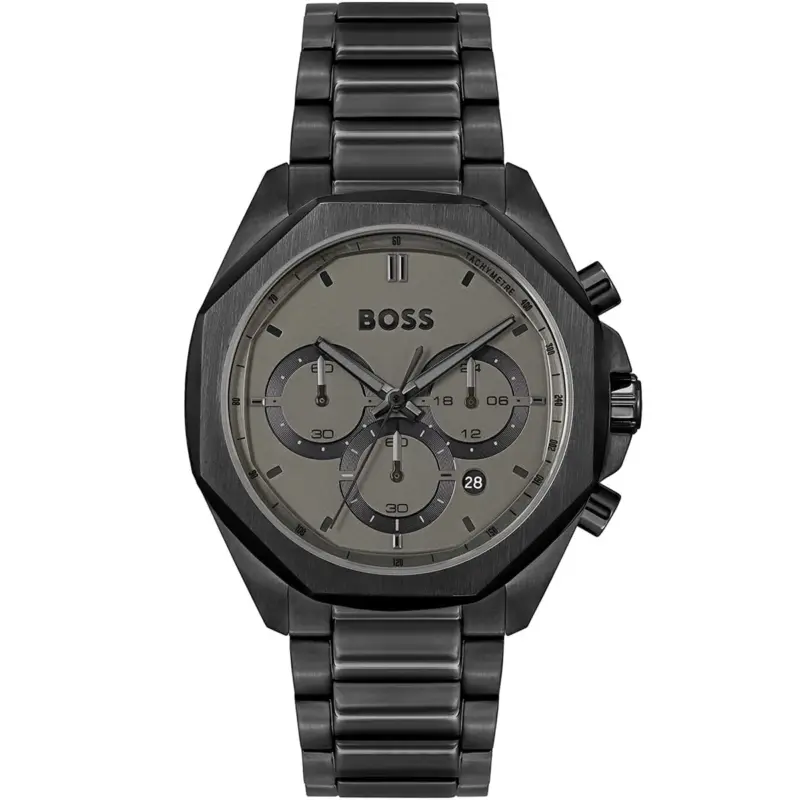 Hugo Boss Watch Men Black Dial Metal Stainless Strap Quartz Battery Analog Chronograph Cloud 1514016