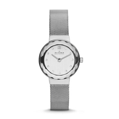 Skagen Silver Dial Stainless Steel Mesh Ladies Watch 456SSS - Tia