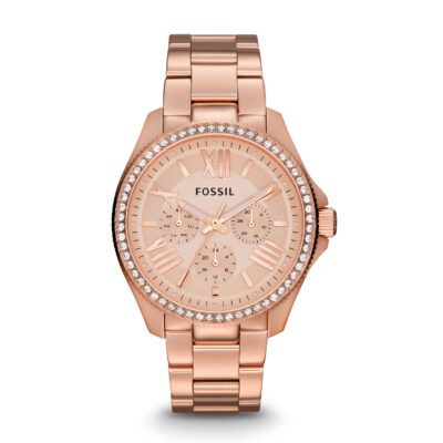 Cecile Multifunction Rose-Tone Stainless Steel Watch - AM4483 - Fossil - Tia