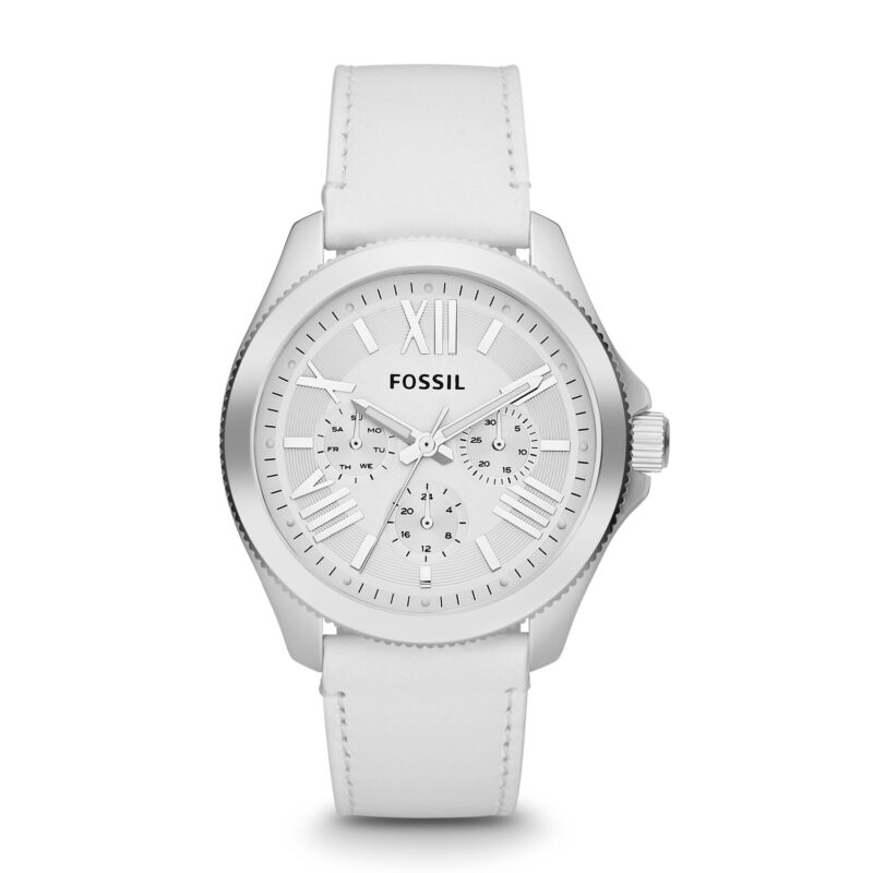 Fossil Women's Cecile Multifunction Watch, White Dial, White Leather ... - Tia