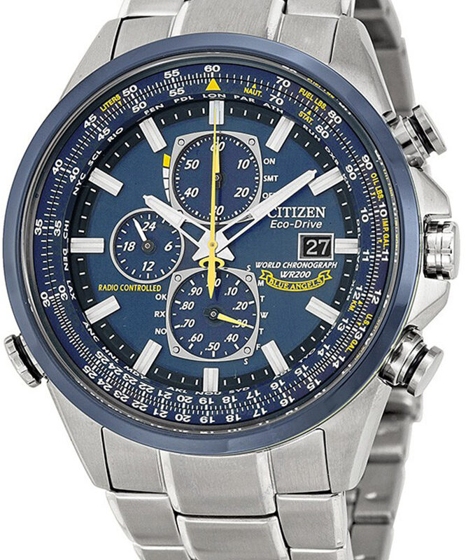 Citizen Eco-Drive Blue Angels Radio Controlled World Chronograph AT8020-54L Men's Watch