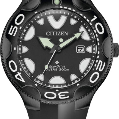 Citizen Promaster Eco-Drive Orca Polyurethane Strap Black Dial Diver's BN0235-01E 200M Men's Watch