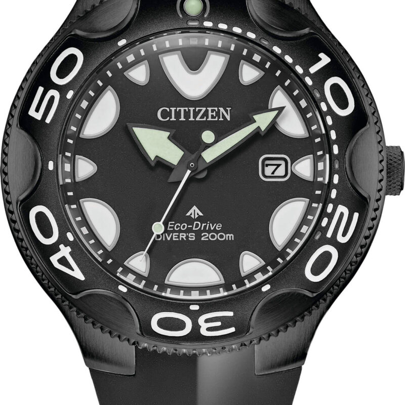 Citizen Promaster Eco-Drive Orca Polyurethane Strap Black Dial Diver's BN0235-01E 200M Men's Watch