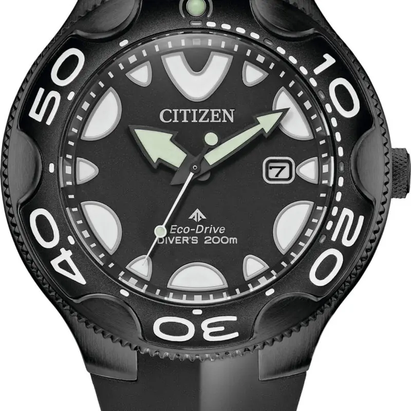 Citizen Promaster Eco-Drive Orca Polyurethane Strap Black Dial Diver's BN0235-01E 200M Men's Watch